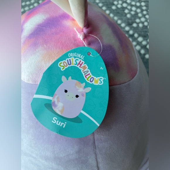 Squishmallows NEW 16” Tie Dye purple SURI Cow Valentines Day Gift Present Girls - Picture 5 of 6